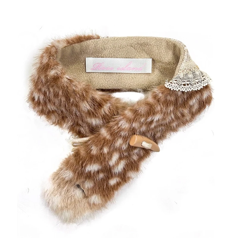 2025 شتاء جديد القبعات النسائية الدافئة الرجعية تصميم البني غير النظامية تفريغ الدانتيل الربط القرن مشبك وشاح قطعتين مجموعات السيدات