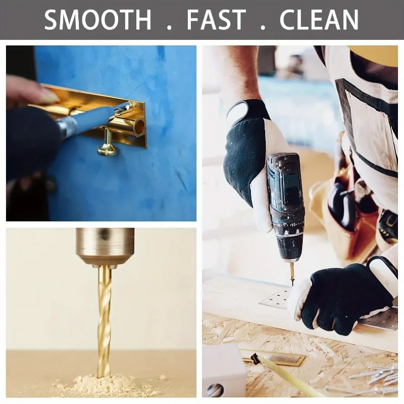 BIESUO Titanium Impact Drill Bit Set -30 Pcs Hex Shank HSS,Hex Shank Drill Bit Set,Quick Change Design,for Wood,Steel,Metal