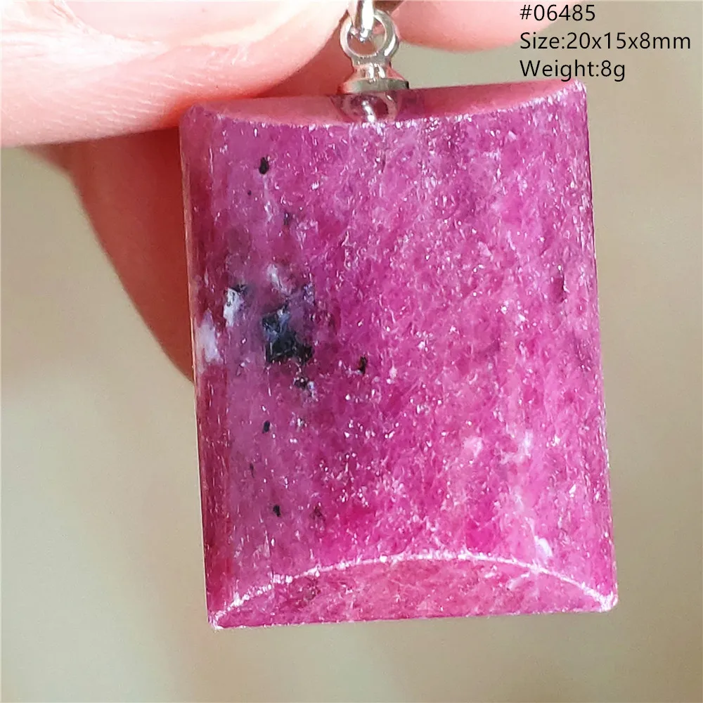 Natural Red Ruby Pendant Jewelry Fashion Rectangle Red Green Ruby Women Men Necklace Gemstone 925 Sterling Silver AAAAA view 5
