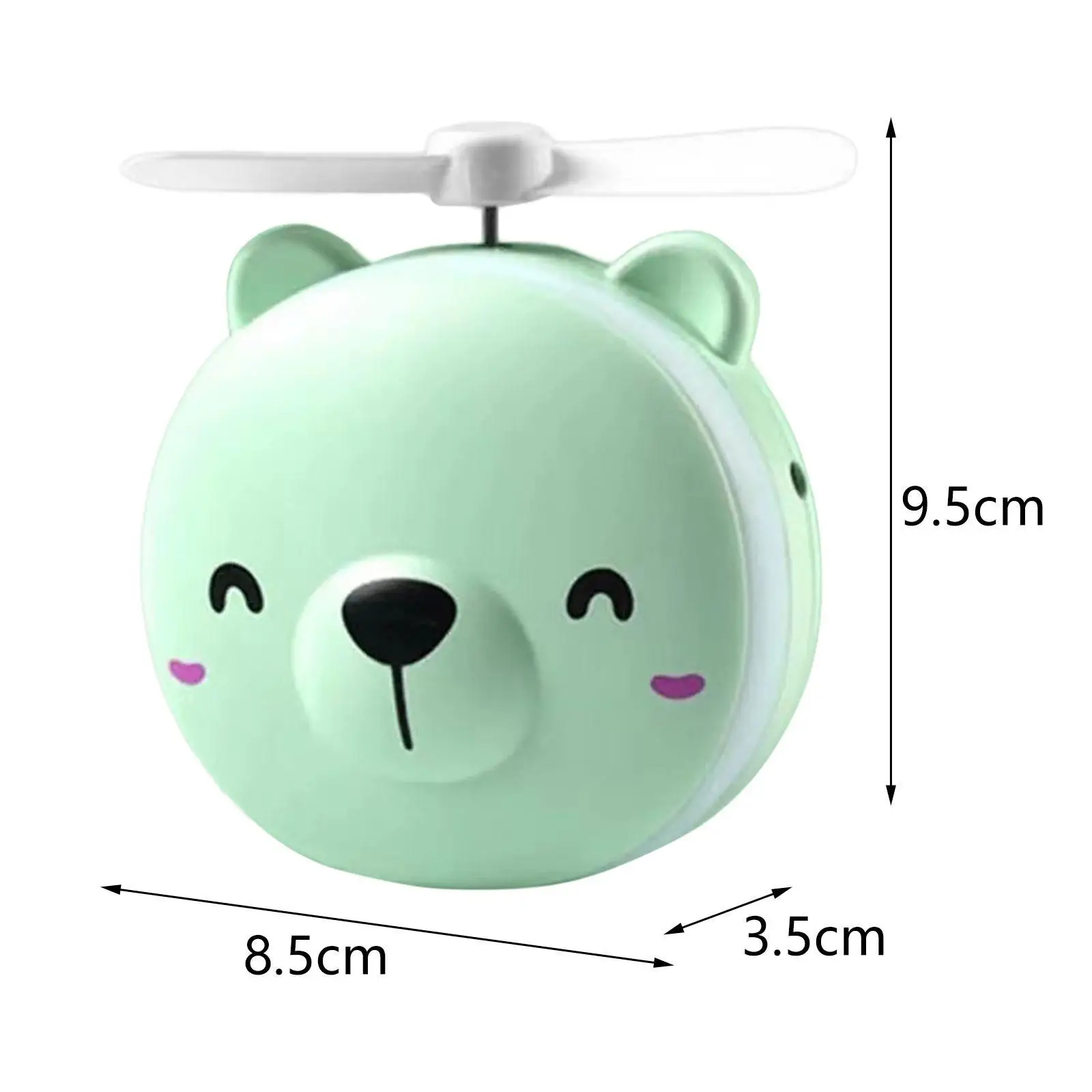 LED Lighted Travel Makeup Mirror with Fan Function Compact Mirror for Picnic