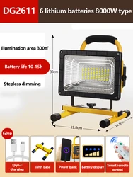 Engineering Lights Outdoor Dedicated Strong LED Floodlights High-Power 8000W Camping Searchlights