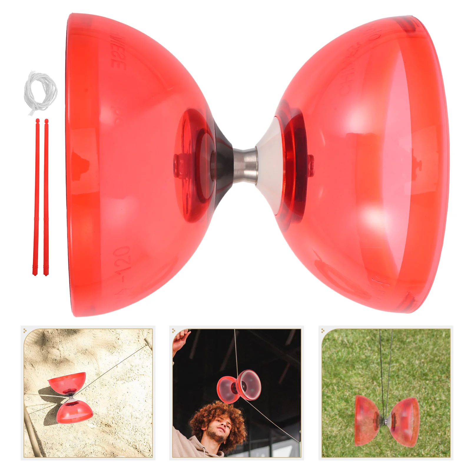 Soft Rubber Double Wheel Diabolo Chinese for Toddler Outdoor Fitness Tpu Kids Juggling