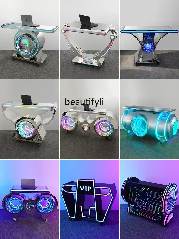 

xzqНовые поступления бар из нержавеющей стали DJ стол вечерние КТВ частная комната светящийся дисковый стол ночной клуб незаменимый метательный съемный Di