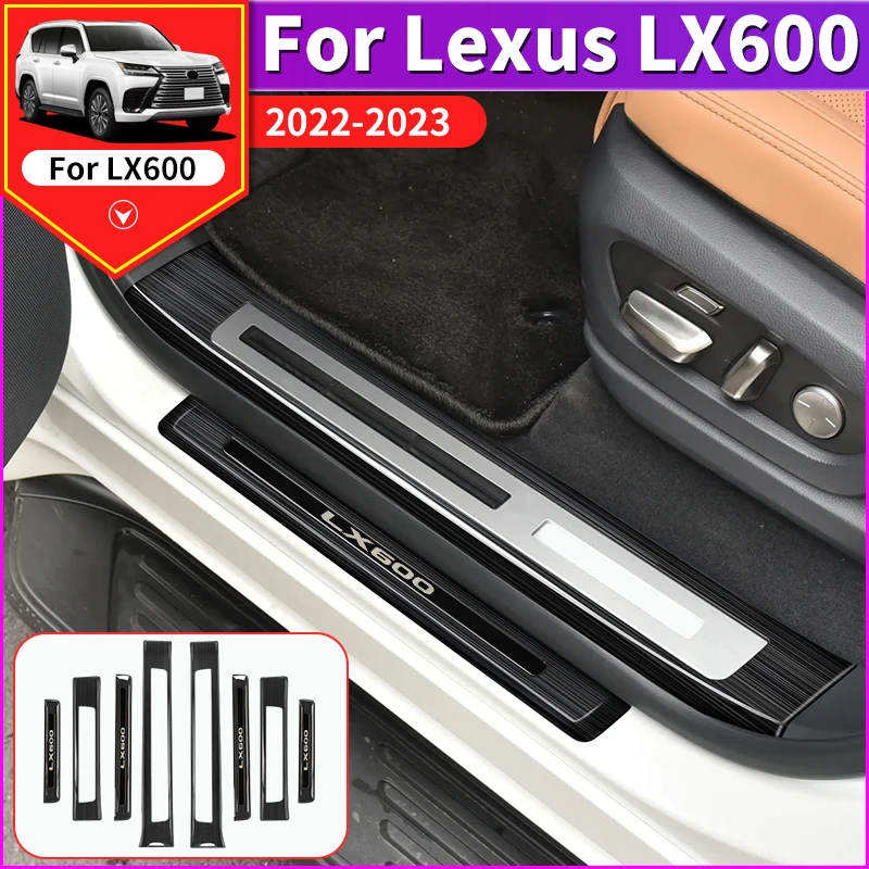 

2022 2023 Stainless Steel Threshold Protective Cover Suitable for Lexus 600 Lx600 Car Door Pedal Cover Modification Accessories