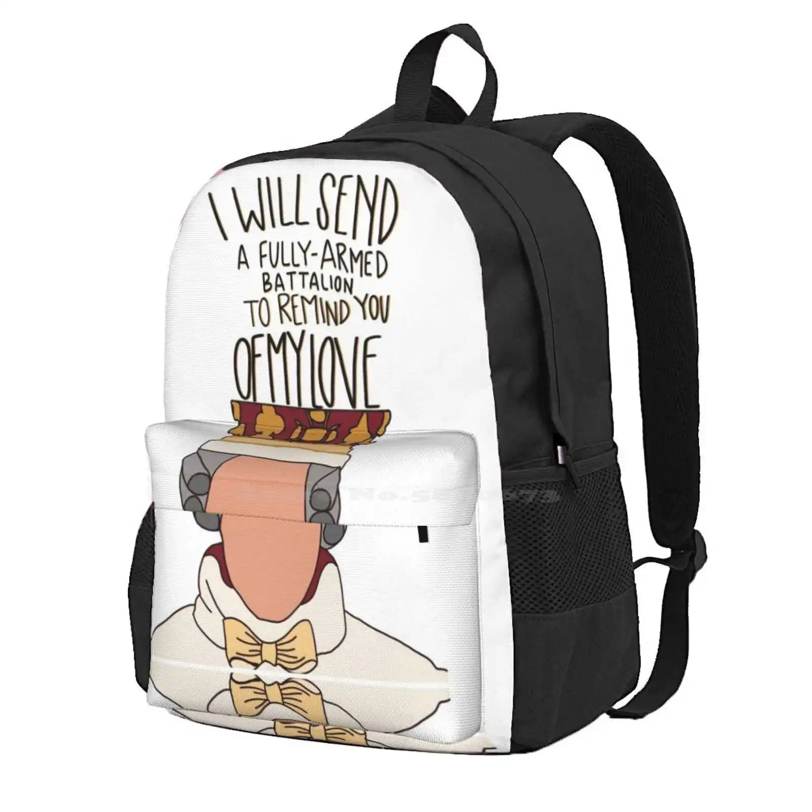 King George Hot Sale Schoolbag Backpack Fashion Bags Alexander Hamilton King George Johnathan Groff Broadway Musicals