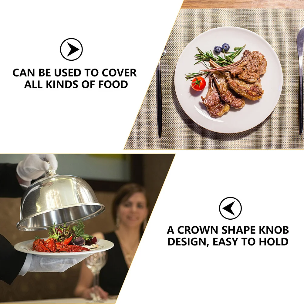 

1pc Stainless Steel Steak Steak Dome Lid Lid Dishes Oil Proof Cover Oil Proof Food Dome Cover Kitchen Use Anti-Insect