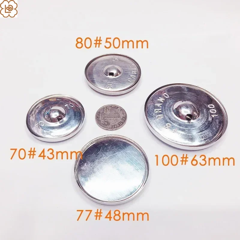 Big Fabric Covered Button Component Bread Top Round Button Part Blank Button Making Supplies Metal Buttons Badge Sets 43/48/50mm