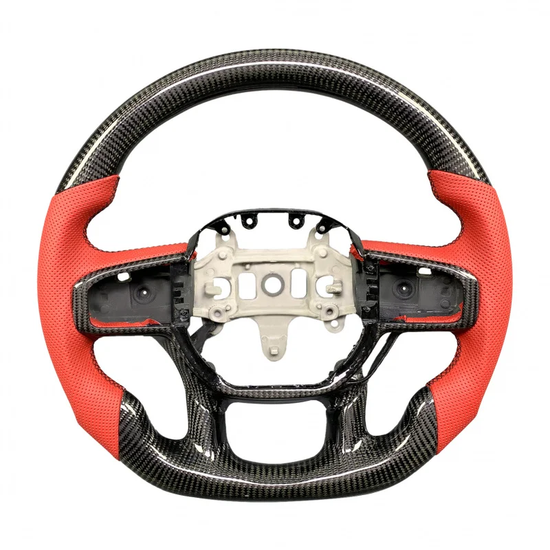 

Suitable RAM 1500 Power Touring Truck 2019-2024 Custom Perforated Leather Carbon Fiber Steering Wheel Support Heat