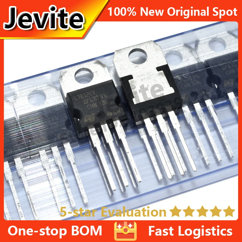 Jevite 100% New Original electronics Controller IC L7812CV-DG 12V 1.5A TO-220 LDO Positive voltage regulator