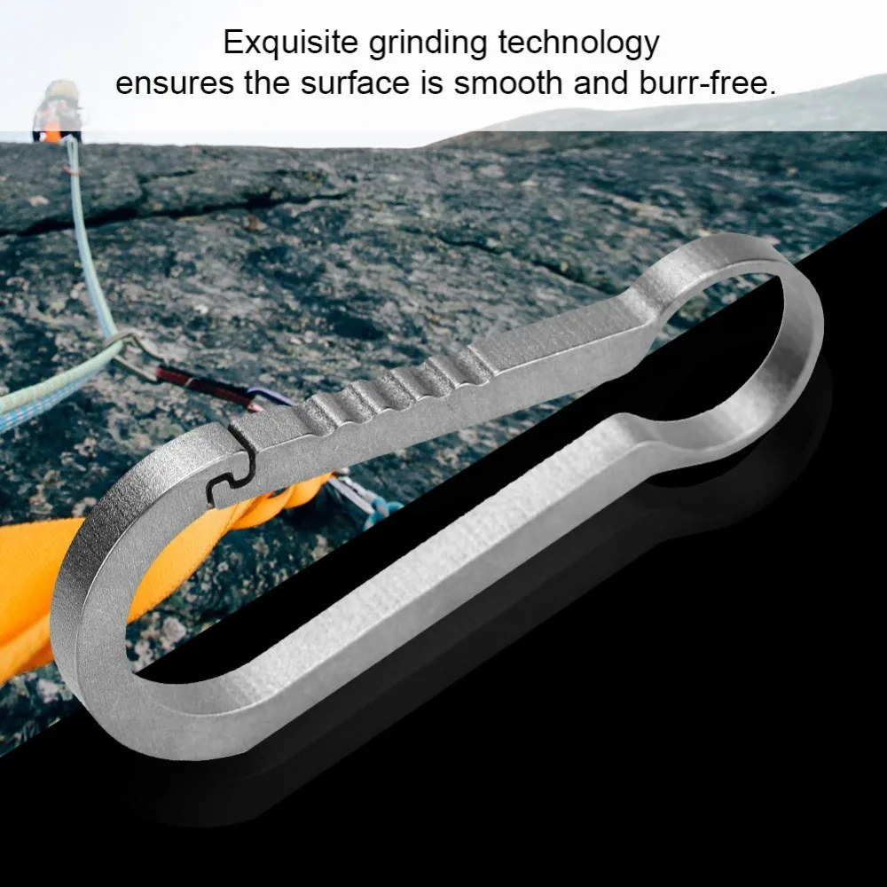 Durable Titanium Alloy Carabiner Keychain Heavy Duty Multifunctional Locking Buckle Key Organizer Climbing