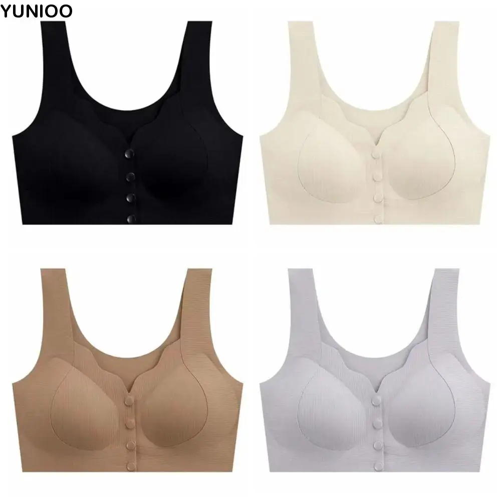 

Бюстгальтеры с милыми рюшами и пуговицами спереди, бесшовный бюстгальтер в полоску без следов с подушечкой, красивый бюстгальтер без косточек сзади, женский бюстгальтер пуш-ап на каждый день