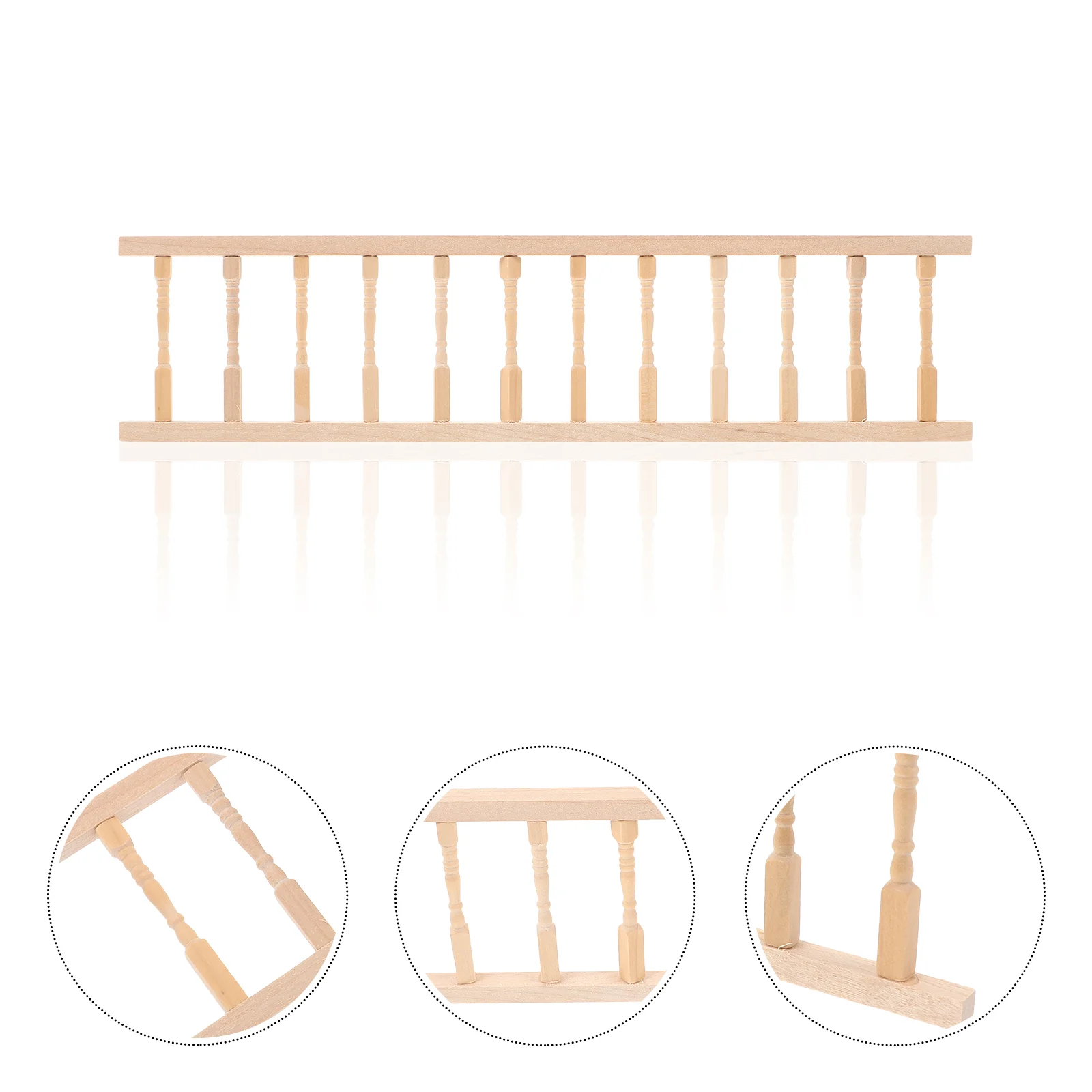 

30 5x75cm Baby Small Decor Porch Railings Toy Fence Wooden Bamboo Miniature DIY House