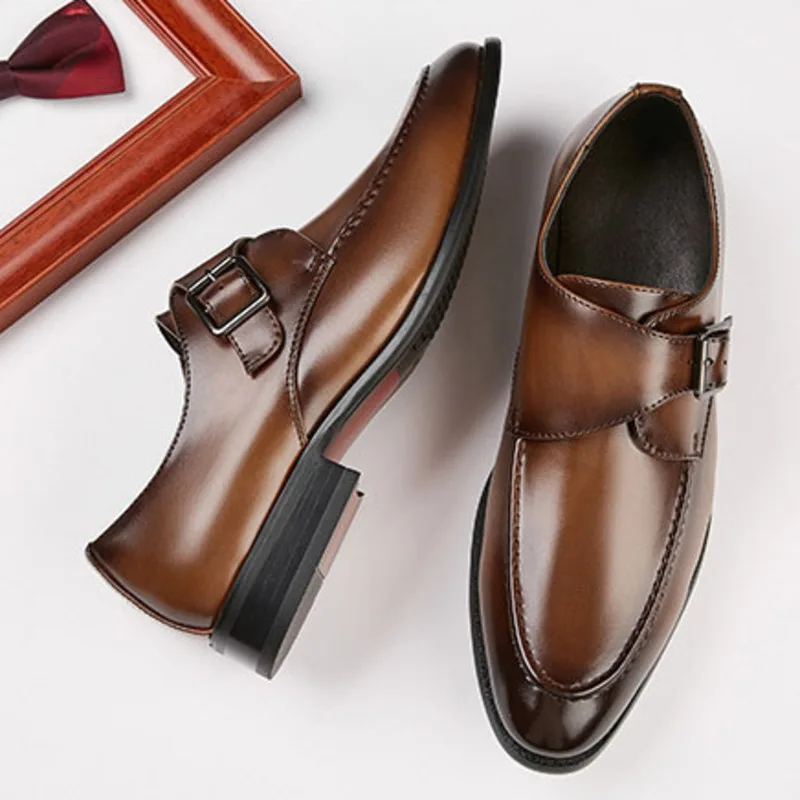 

Trend New Handmade British Style Buckle Business Leather Formal Dress Single Offices Professional Wear Men's Flats Casual Shoes