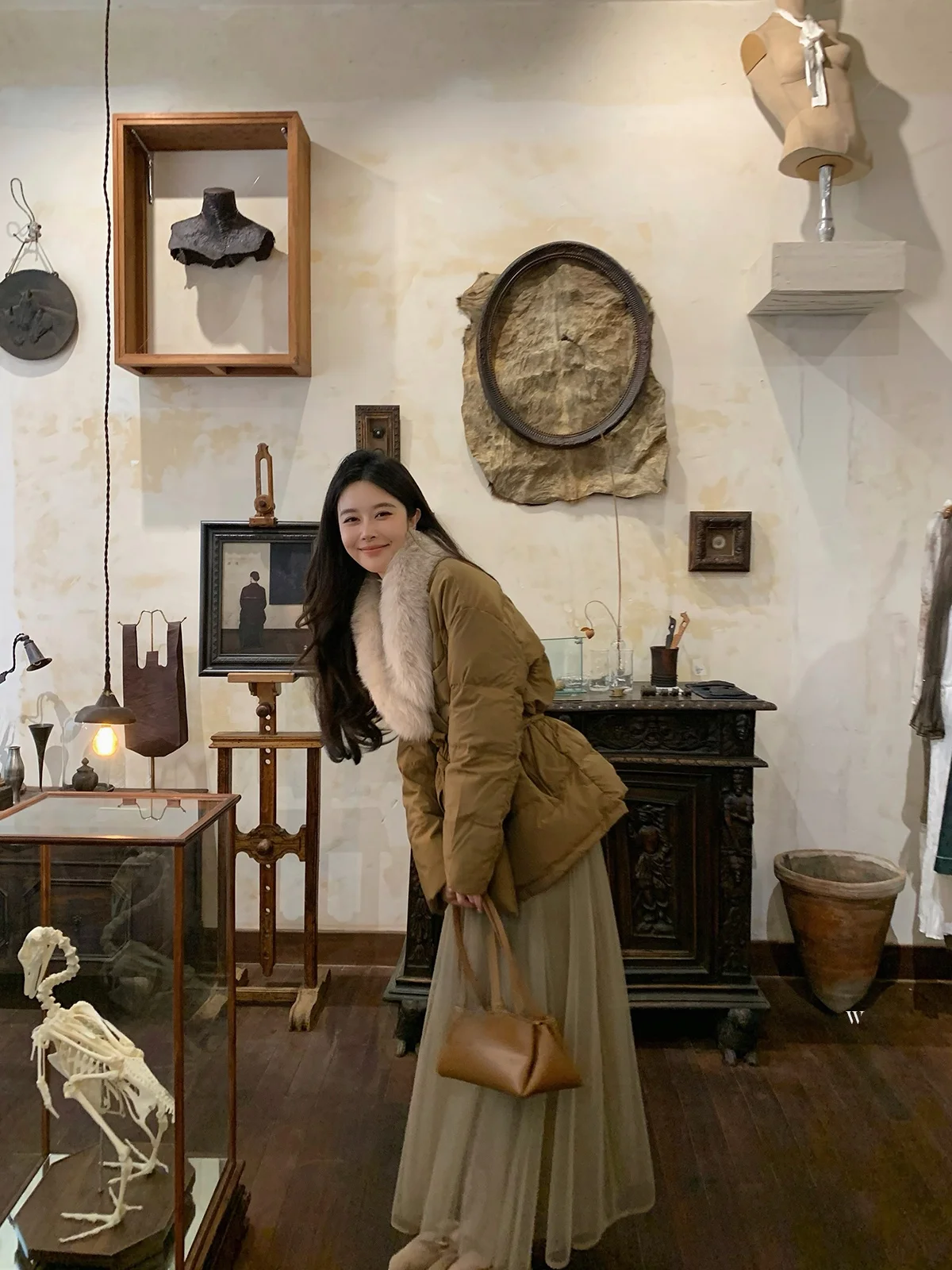 

Florr Playa Winter Thiened Women's down Jaet White Du Feather Coat Rabbit Fur Collar Simple Sle Commute Faion