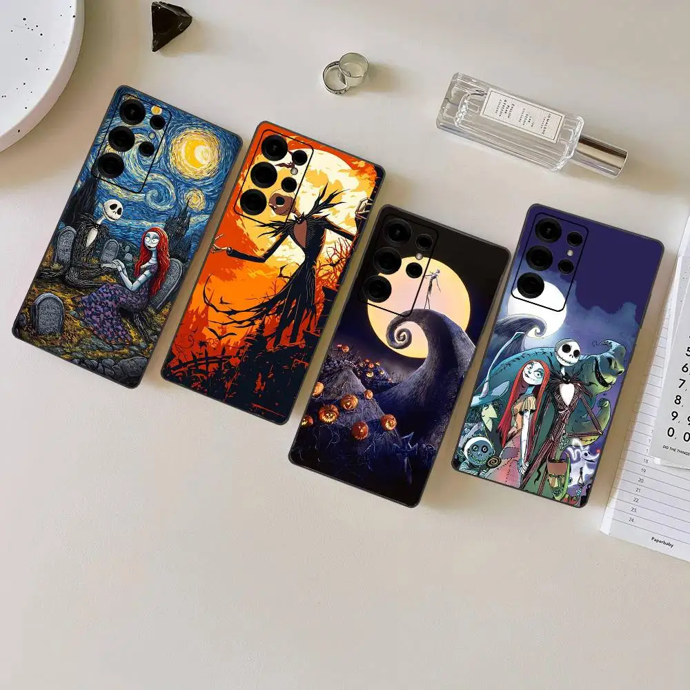 Funda de teléfono The Nightmare Before Christmas Halloween para Samsung S 24 fe 25 Ultra plus 20 lite 21 30 22 23 24 22 Ultra 5G Fundas