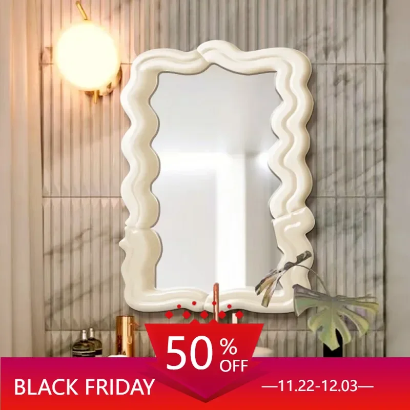 large size Decorative wall mirrors Large aesthetic wood frame pink mirror vanity Handicraft espejo pared Decoration home DMG