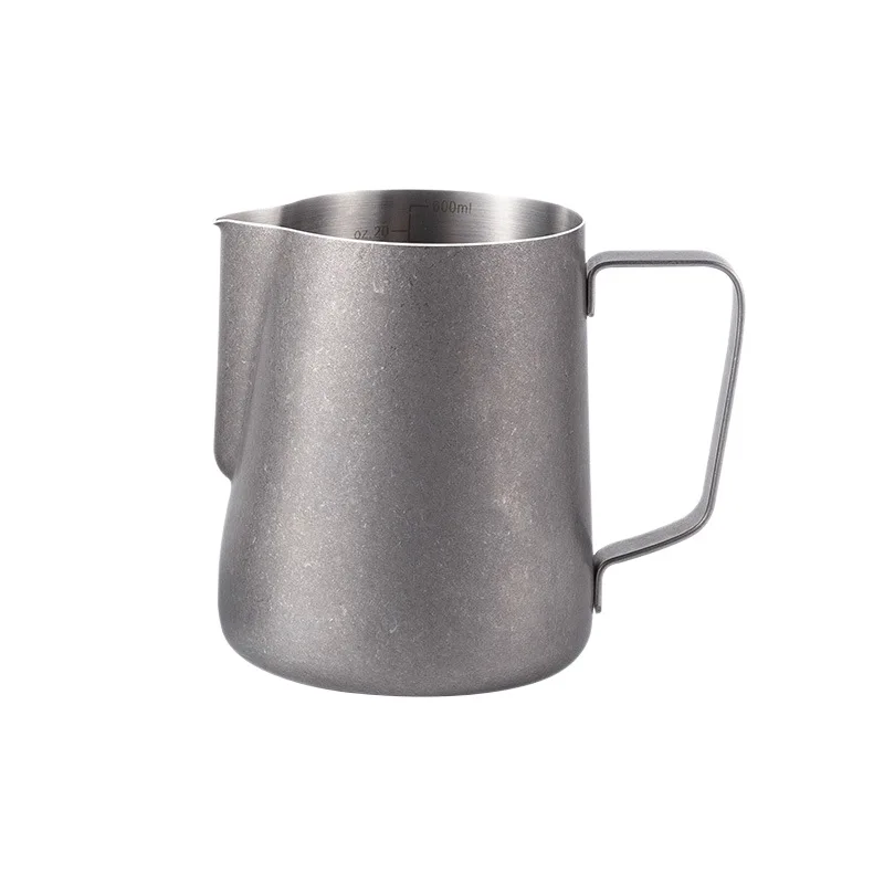 Coffee Cups 304 Stainless Steel Vintage Milk Frothing Pitcher Pointed Spout Latte Art Cup With Scale For Home Coffee Making Use