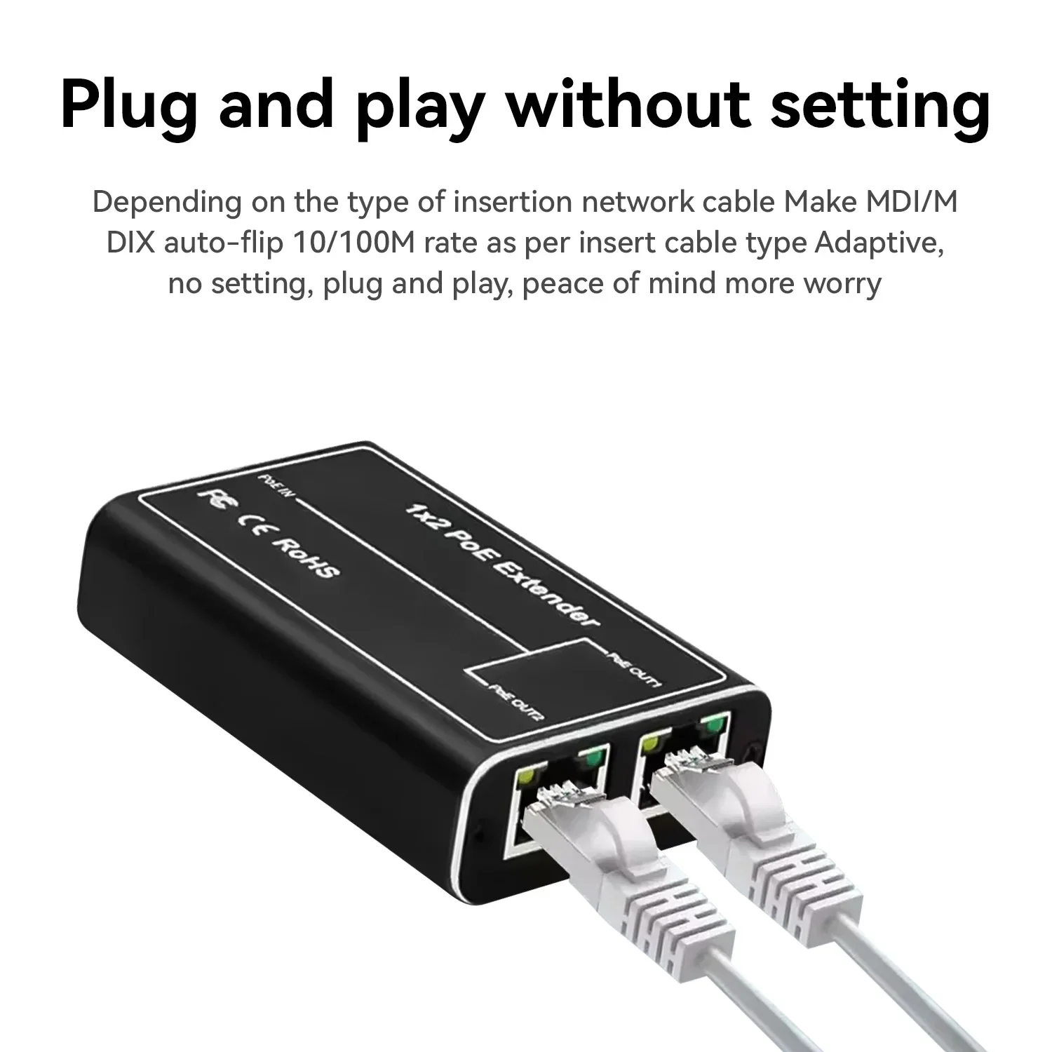 PEGATAH 4 Port POE Extender 2 Port poe 100M Network Switch Repeater 30W IEEE802.3af/at Plug&Play for PoE Switch NVR IP Camera