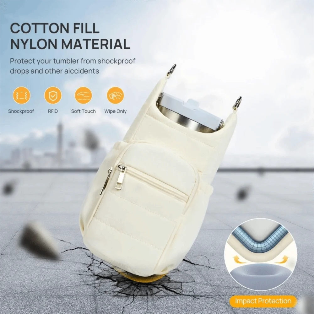 Adjustable Strap Water Bottle Holder Card Pockets Phone Pocket Crossbody Bags Hands-Free Water Bottle Sling Bag Fitness