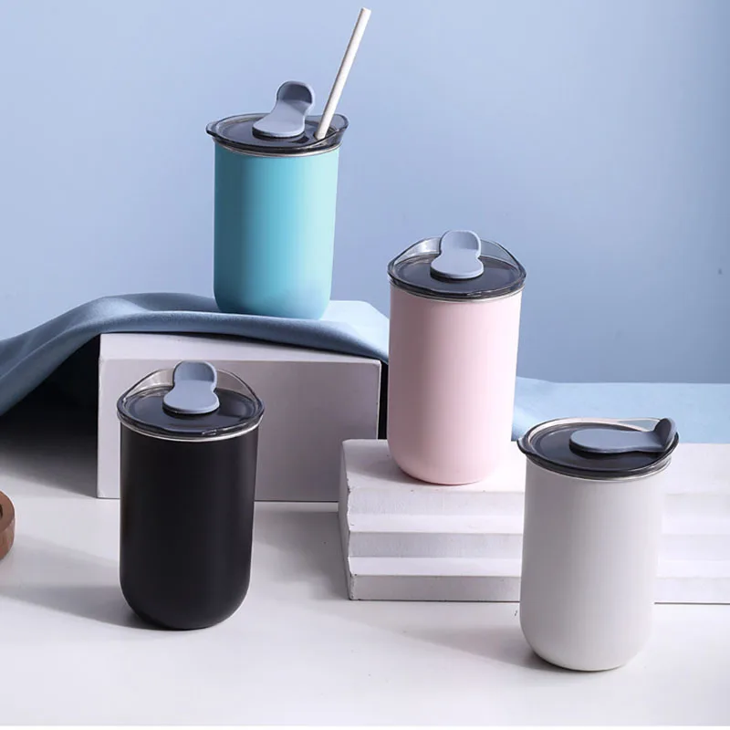 Insulated water bottles with lids, wine glasses, Thermo Coffee Cup Mug， Keep Warm Hot Cold For Juice Tea Water Ice Beverage view 3
