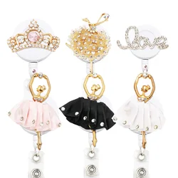 Retrattile Badge Reel Holder per Infermiere Retrattile Cavo di Cristallo ID Badge Holder con Clip da Cintura