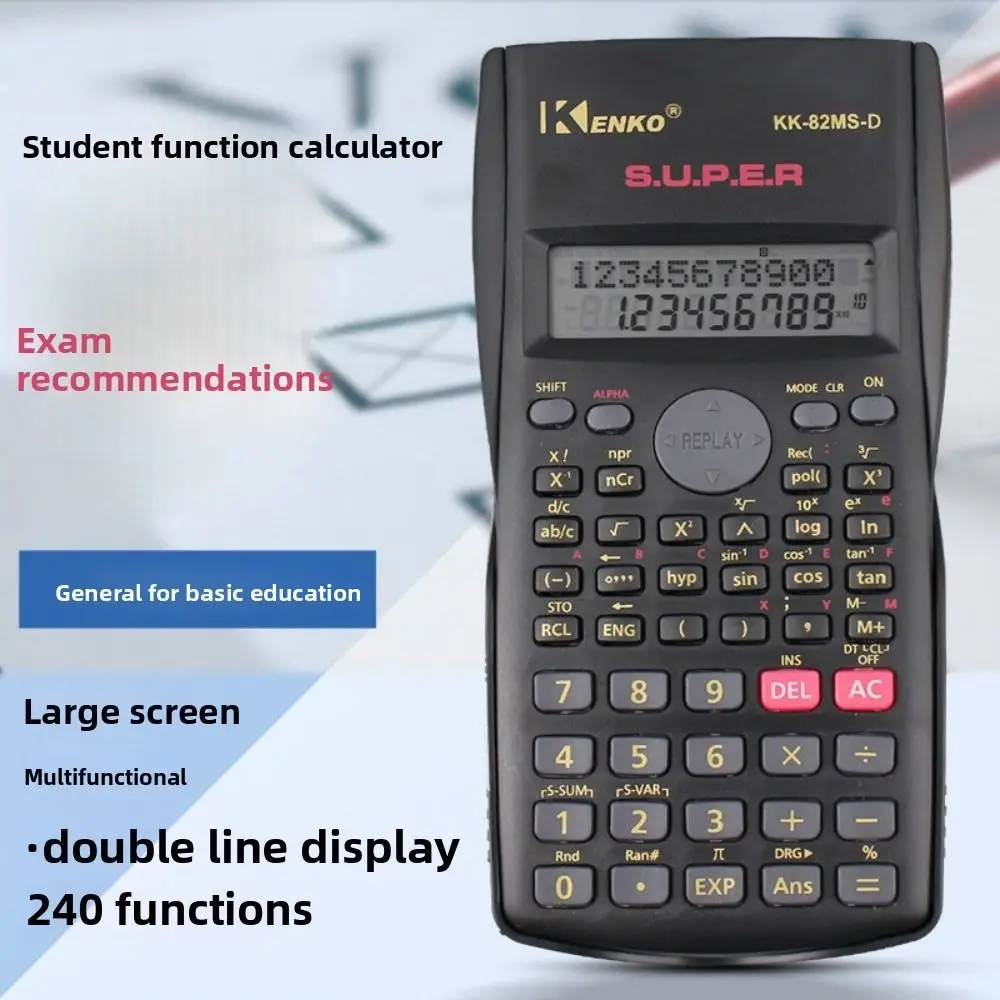 

12 Digits Display Scientific Calculator Multifunctional 2-Line Screen 240 Functions Calculator Portable Simple Operation