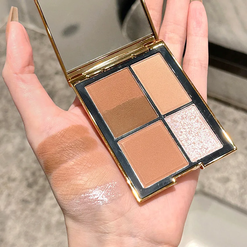 Luxurious 5 Color Eyeshadow Palette - Velvet Matte and Shimmer Effect Durable Waterproof Delicate Finish Makeup Pearly Glitter