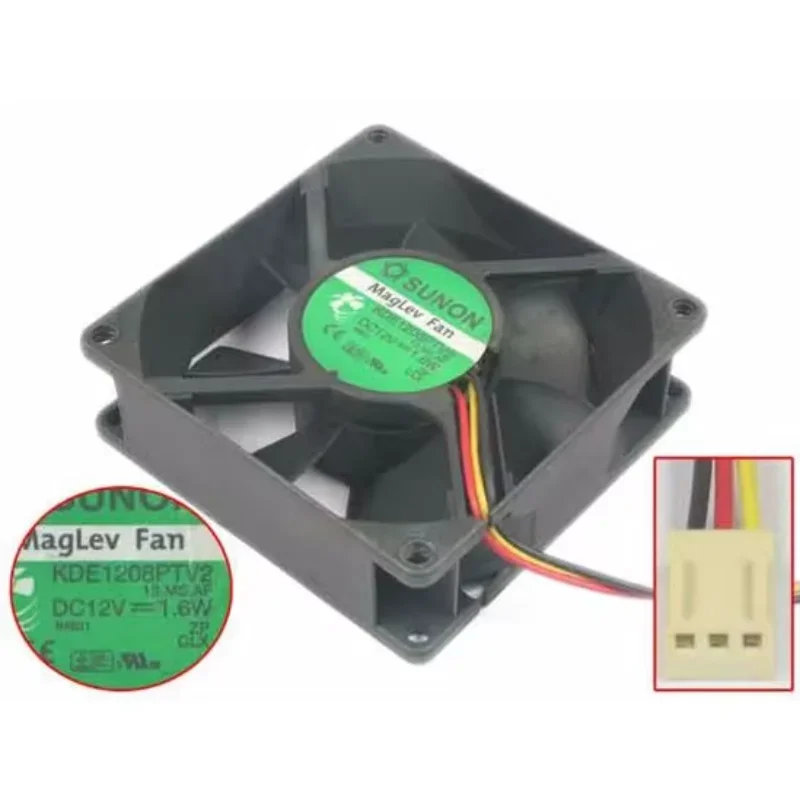 SUNON KDE1208PTV2 13.MS.AF Server Cooling Fan DC 12V 1.6W 80x80x25mm 3-Wire