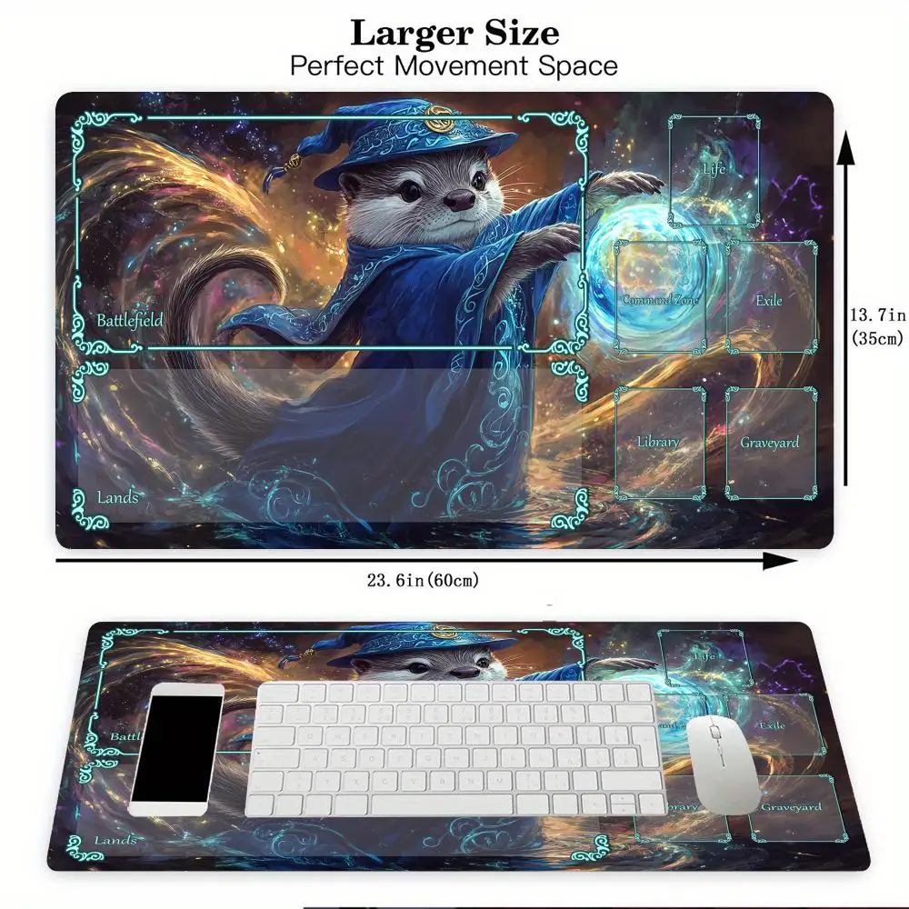 بساط لعب البطاقة السحرية مع منطقة Otter الساحر أنيمي MTG Playmat جمع حصير الألعاب حصيرة مكتبية قائد معركة Playmat سجادة سحرية #4