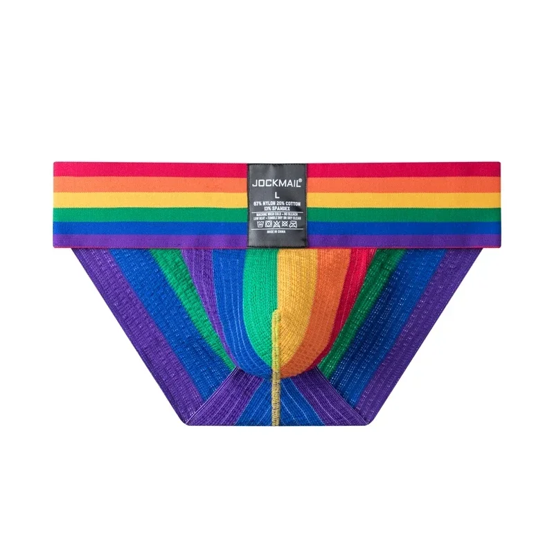 Sexy Mens Harness Underwear Briefs Sets Gay Underwear Lingerie Bondage Belts Fetish Mens Jockstrap Rainbow Pattern