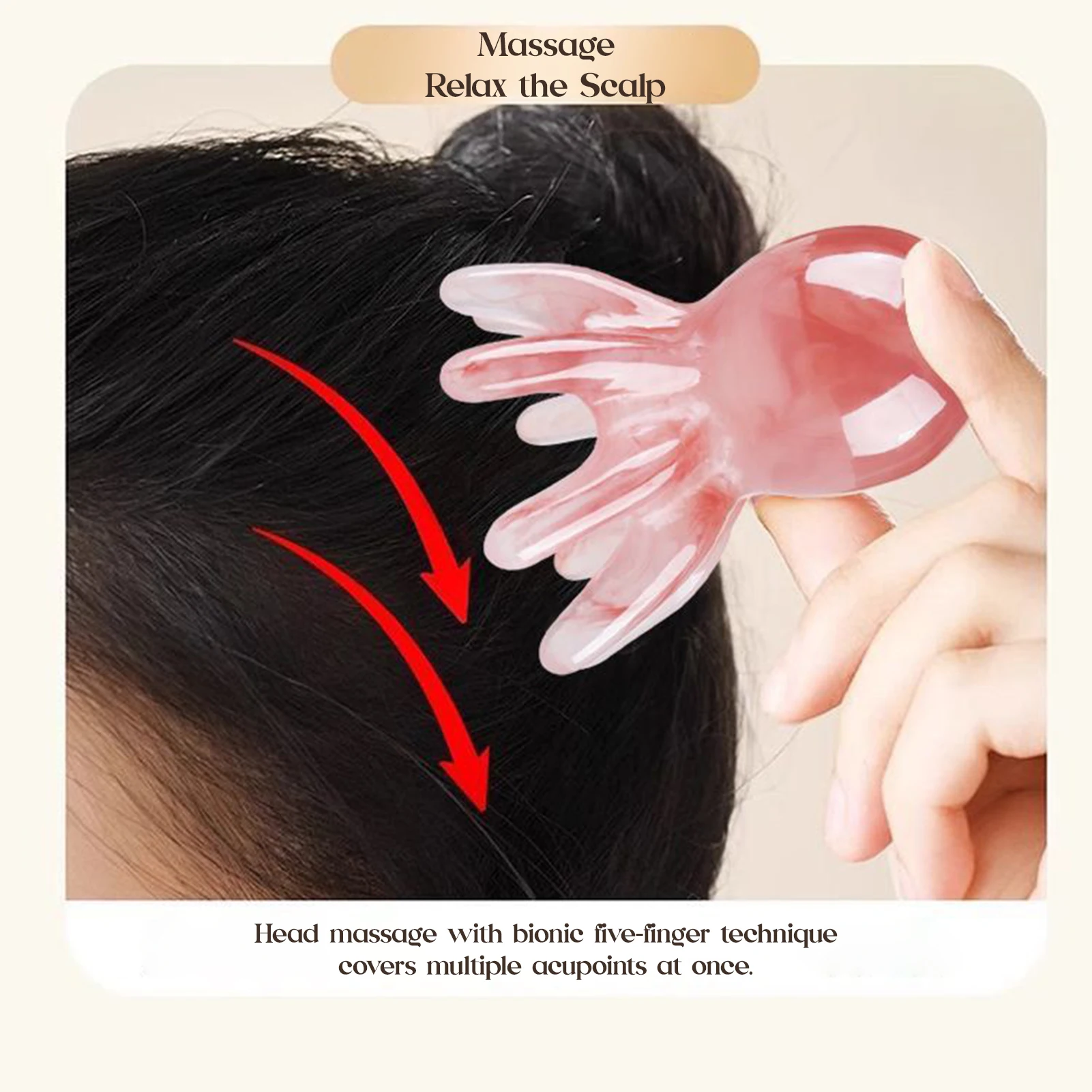 Octopus Head Massager Comb Head Meridian Manual Acupressure Tool Portable SPA Gua Sha Massage Comb 썸네일 5