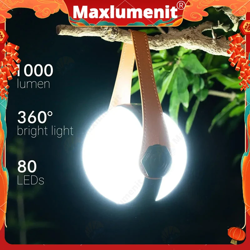 

Portable Ball Camping Lantern Bracket Rechargeable Hanging Tent Light Outdoor Super Bright Flashlight Waterproof Emergency Lamp