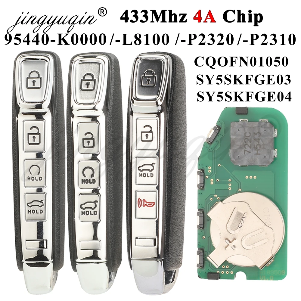 

95440-P2310/P2320/L8100/K0000 for Kia Sorento 2021 2023 2019-2020 K8 2022 Soul Smart Car Key SY5SKFGE03 433MHz 4A Chip KeylessGo