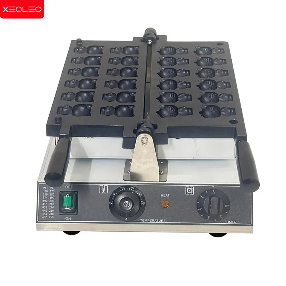 XEOLEO الكهربائية الدب شكل صانع الوافل 1600 واط 12 قطعة الحيوان الدب صناع الوافل آلة صانع الدب الهراء الحديد غير عصا
