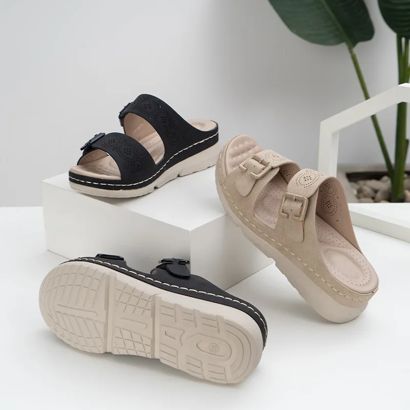 

Wedges Shoes Summer Slippers Sandals for Women Chunky Slides Comfortable 2022 Summer New Ladies Platform Sandals Shoes Casual