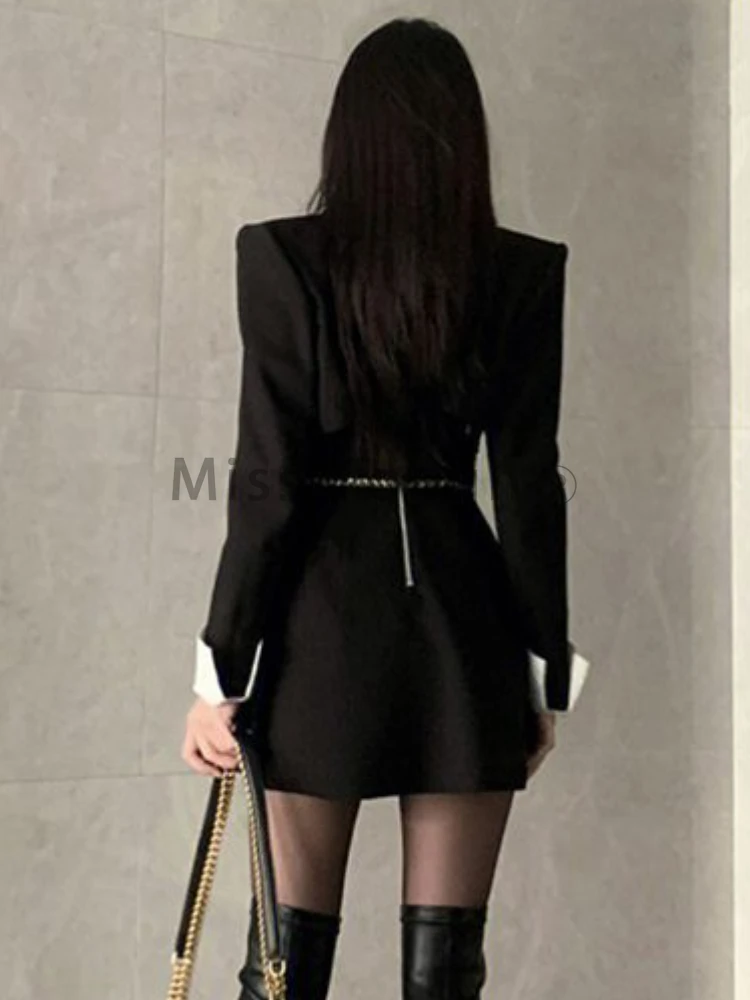 Dark Academia Sexy 2 Piece Set Female Autumn 2024 New Spice Girls Short Tops+Slim Hip Skirt Women Korea High Street Fashion Suit