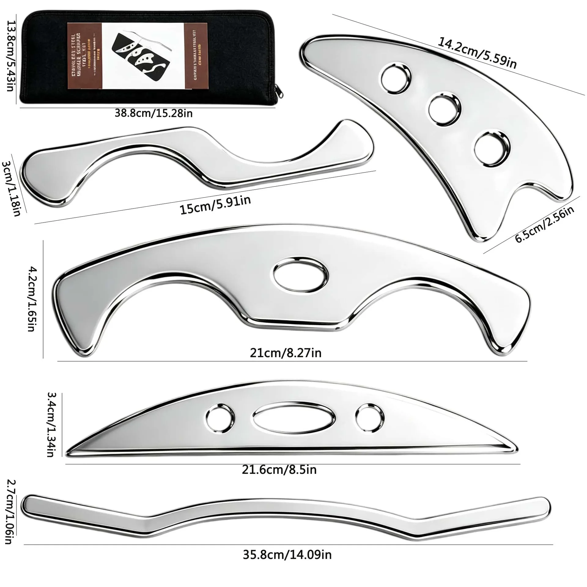 Cross-border manufacturers spot stainless steel fascia knife set muscle relaxation massage Therapygua Sha relaxation tool