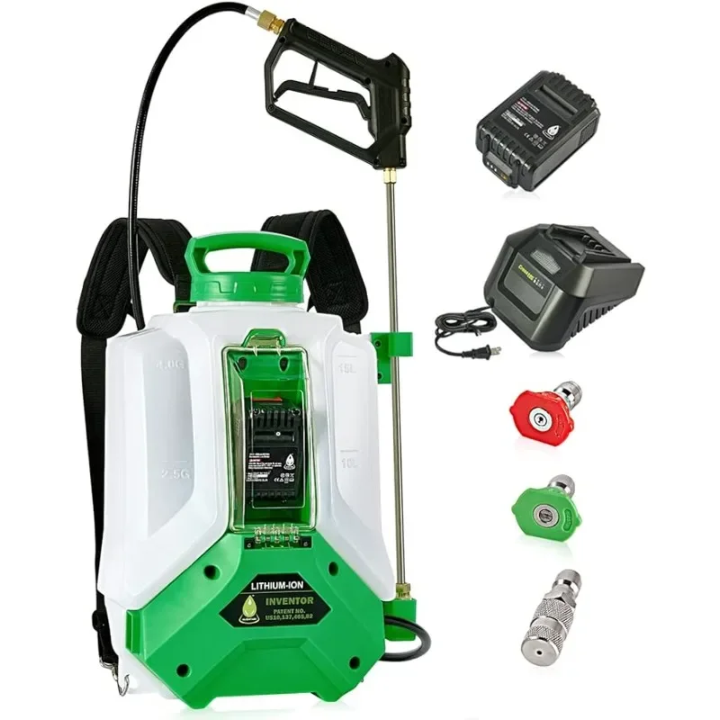 

4.9Ah Battery Powered Backpack Sprayer 4 Gallon, Doubled The Capacitance, Equipped with a Big Pump, Ultra-Long Power Supply