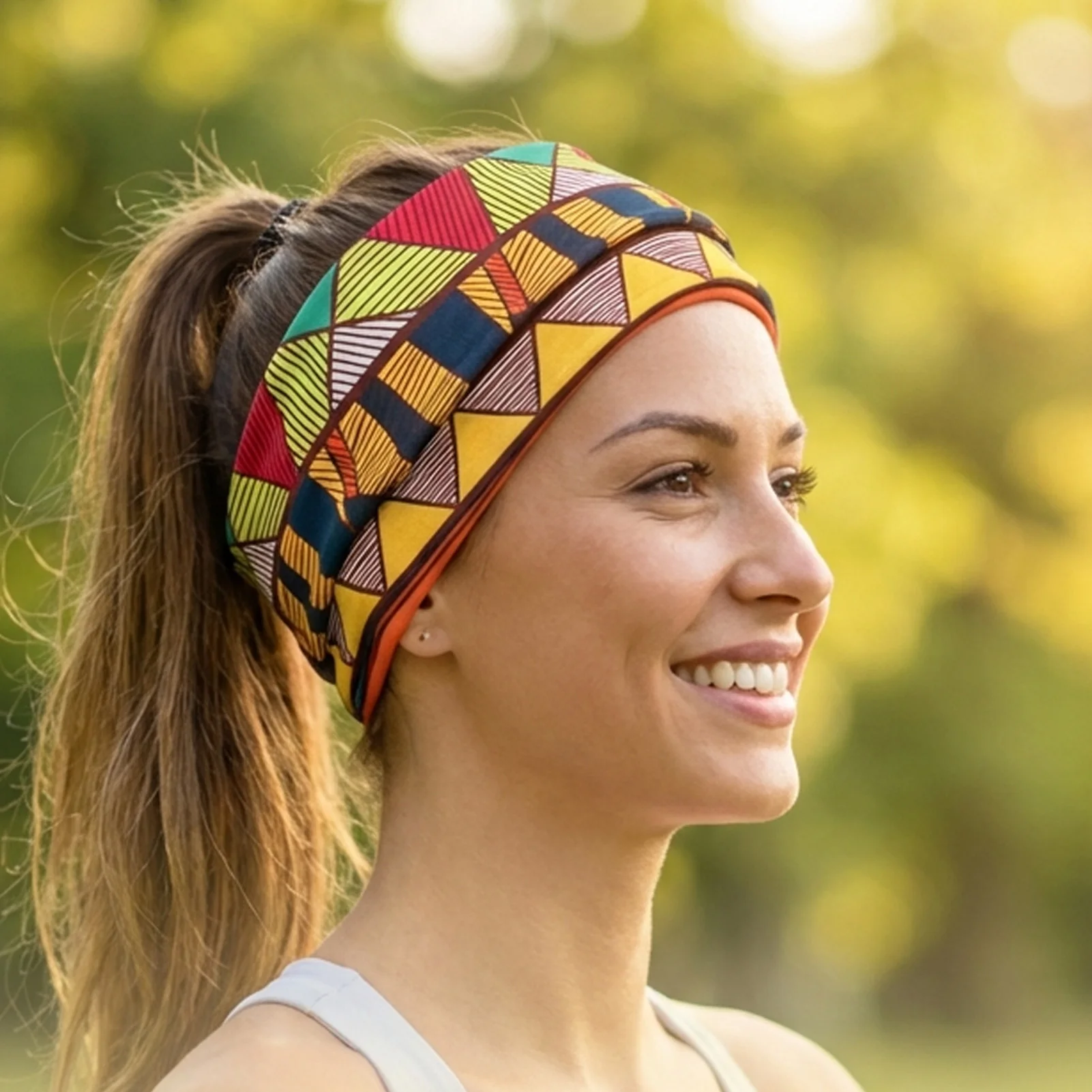 Women's Boho Head Wrap African Print Turban Wide Stretchy Headband Yoga Headwear Hippie Hair Accessories Ethinic Style Hairbands - view 2