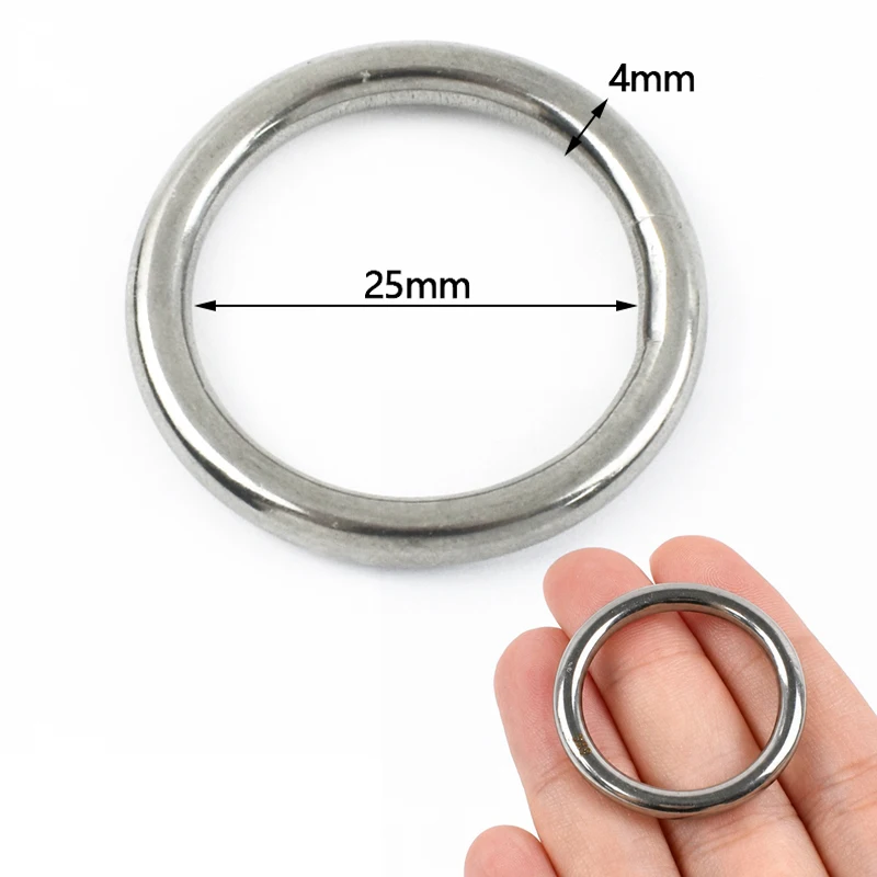 3-5 Stück 15-100mm Edelstahl O-Ringe Metallschnallen für Taschenriemen Verbindungsringe Hundehalsband-Schlaufen DIY Hardware-Zubehör