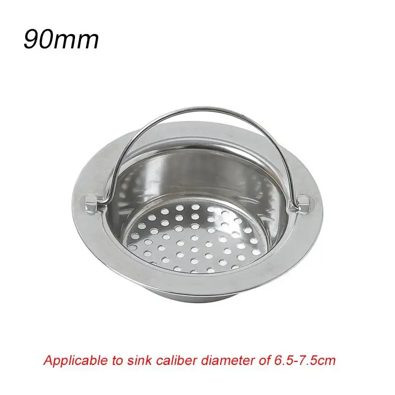 Stainless Steel Kitchen Sink Strainer 1PC Bathroom Shower Hair Filter Sewer Basket Anti-Blocking Cleaning Gadgets Kitchen Tools