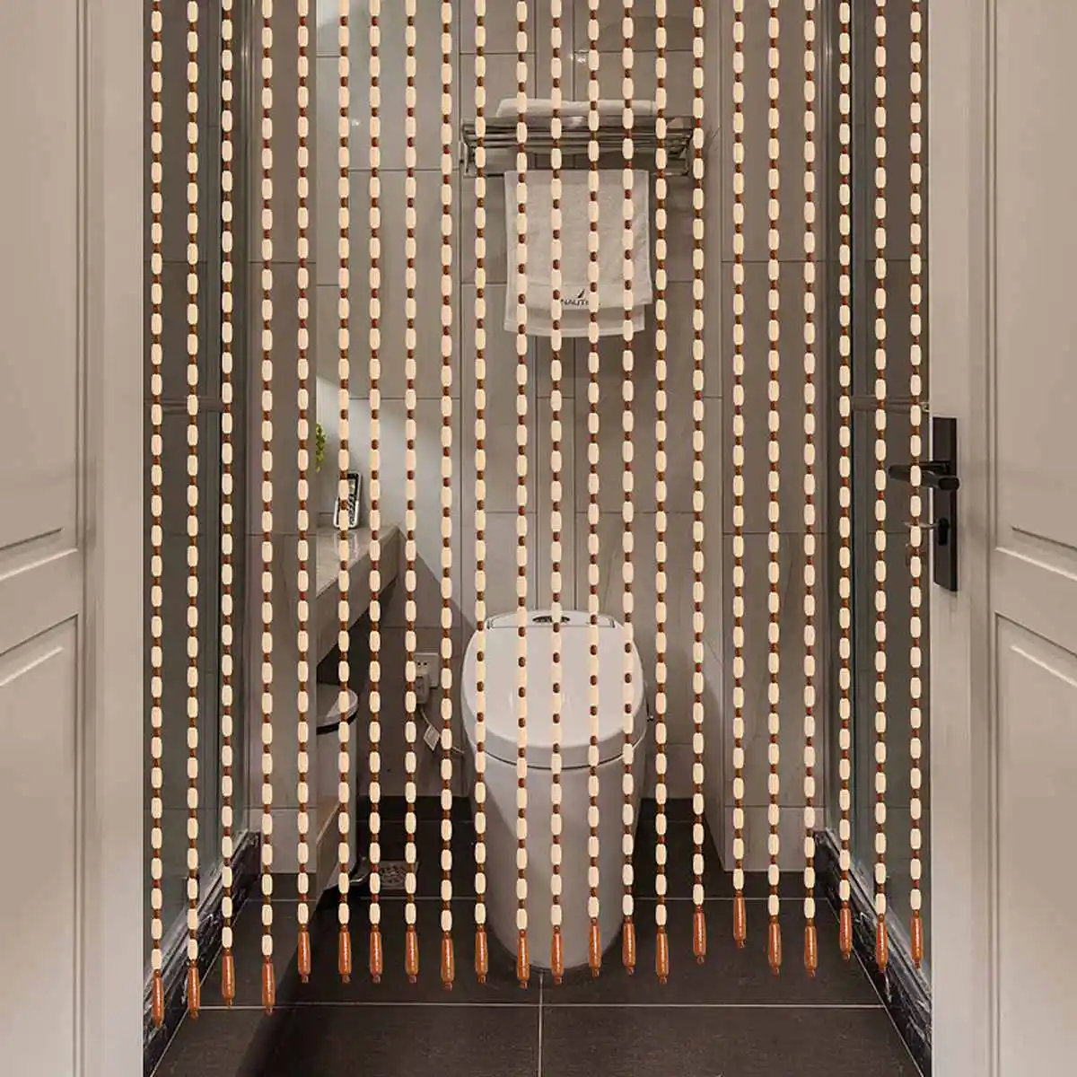 90x175cm 27 Line Wooden Beads Curtain Fly Screen Handmade String Beans Blinds For Door Entrance Living Room Venster Gate Divider