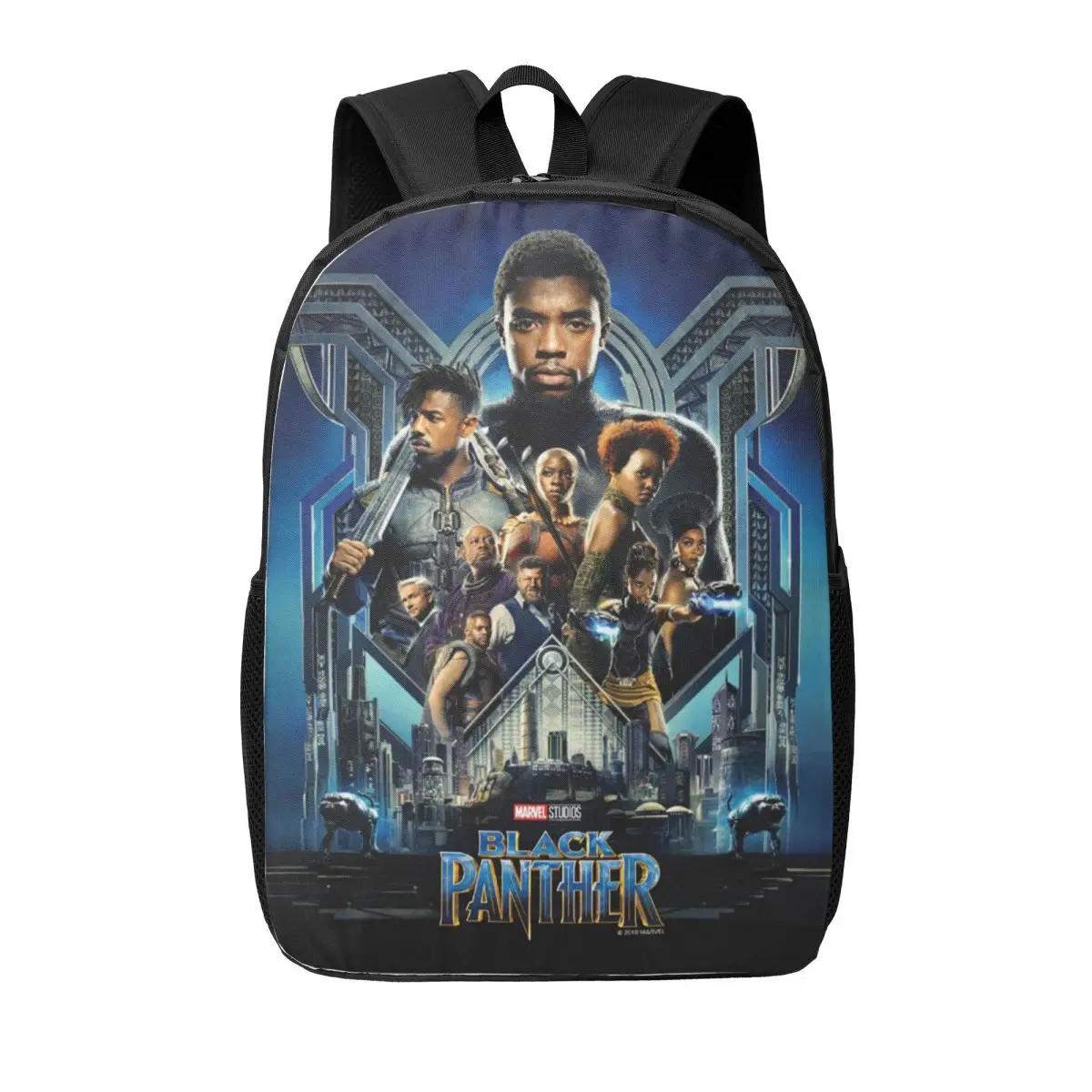 Custom Black Panther Characters Over Wakanda Backpack for Men Women Waterproof School College Bag Print Bookbag