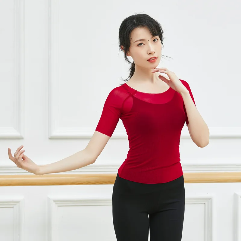 Ballet Dance Me irt Tight Fit ort Sve Elastic Yoga Sportswear für Frauen Übung orm Gym Fitn Fan Gear