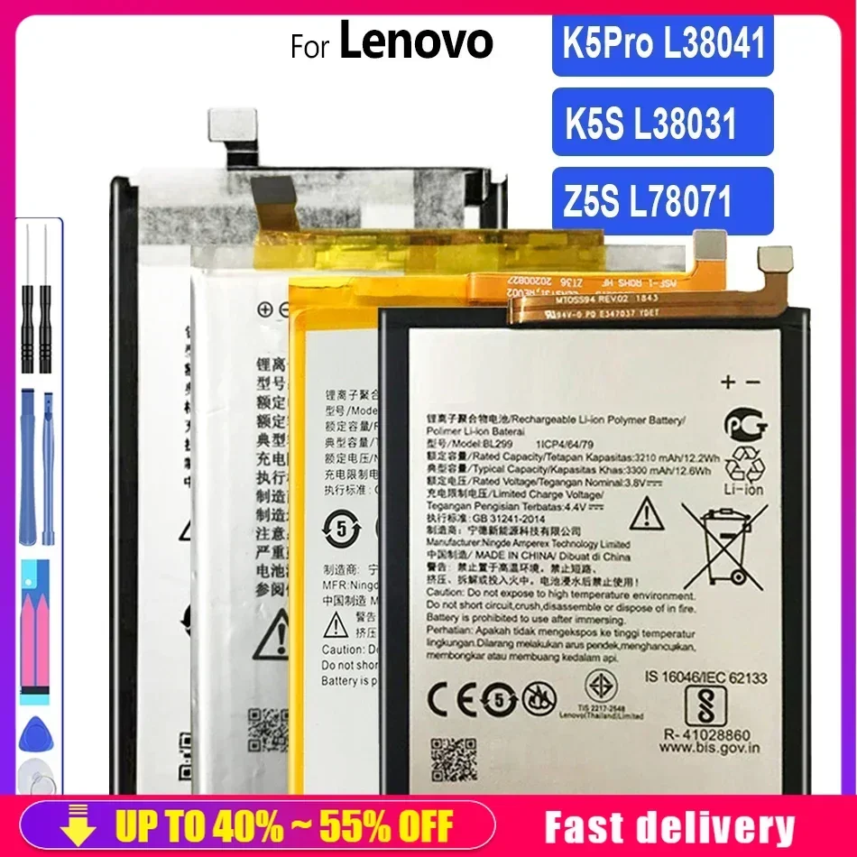 BL295 BL297 BL299 BL303 Аккумулятор для мобильного телефона Lenovo K5S L38031 K5 Pro K5Pro L38111 L38041 Z6 Lite Z6Lite 6,3 дюйма Z5s L78071