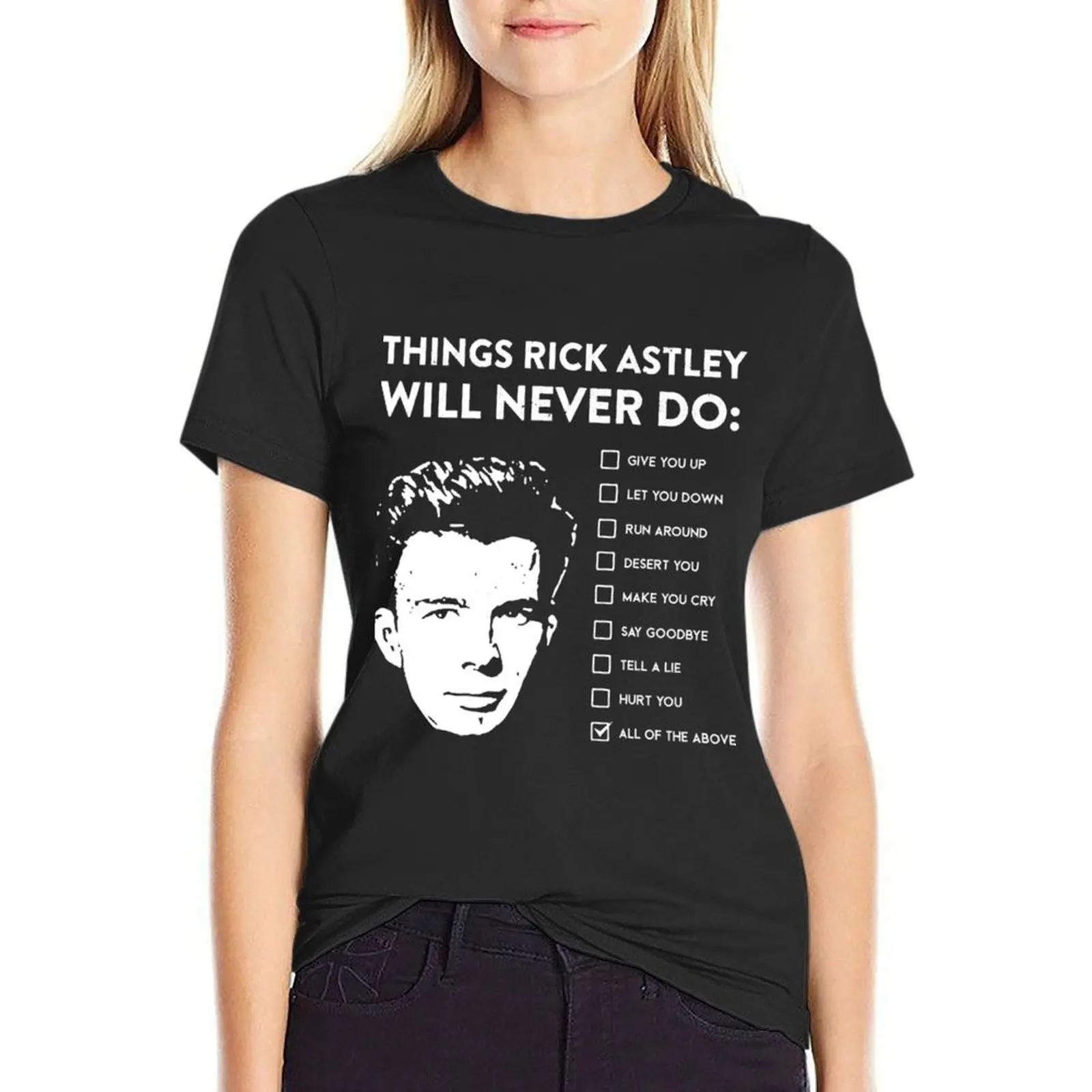 

Music Retro Things Rick Astley Will Never Do Halloween T-Shirt lady clothes hippie clothes Women tops