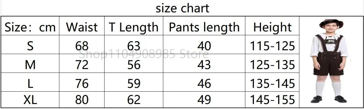 Germany Oktoberfest Carnival Party Beer Boy Costume Bavarian Traditional Parade Tavern Bartender Children Cosplay Jumpsuit