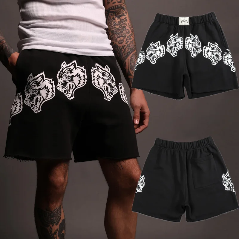 

European and American casual shorts summer new sports and fitness cotton five quarter shorts outdoor basketball training shorts