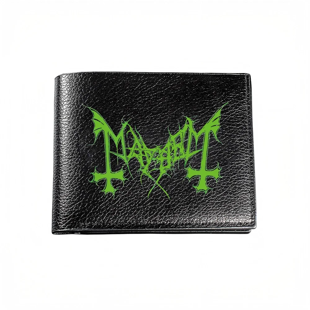 Mayhem Gothic Logo Wallet For Men Fashion Casual Business Style Card Holder With Bold Green Design And Edgy Aesthetic Appeal