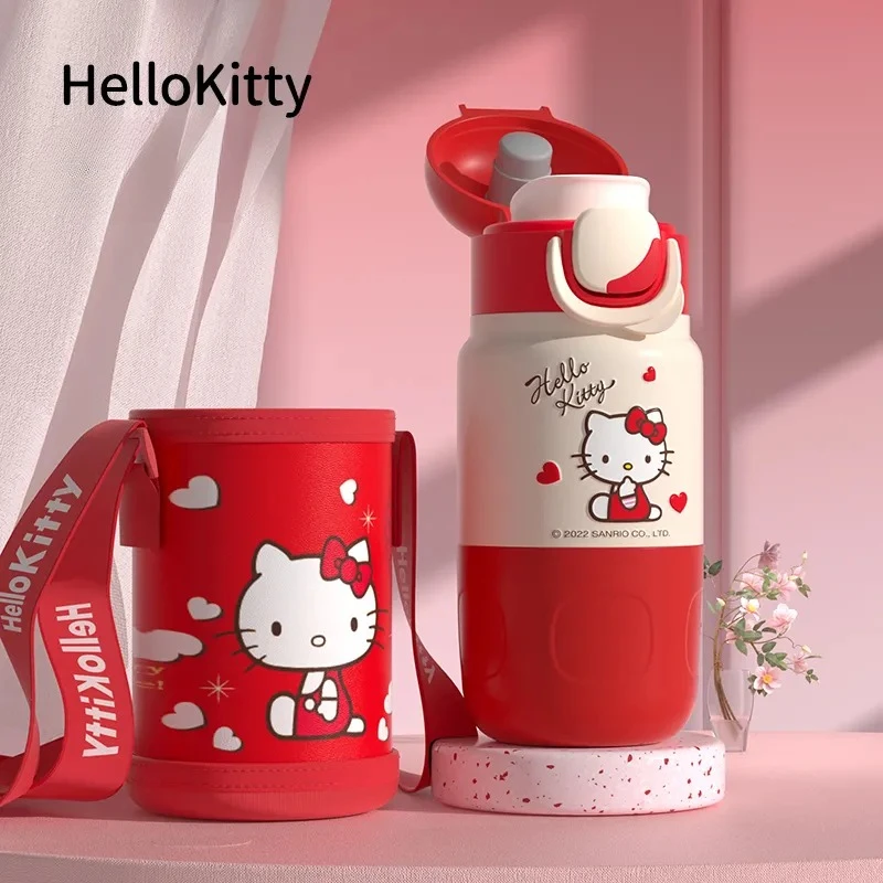 

Sanrio аниме мультфильм котенок девушка термос бутылки для воды портативные подарки из нержавеющей стали для студентов большая емкость для прямого питья